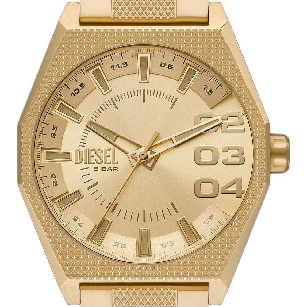 Diesel Scraper Reloj para Hombre, Movimiento de Cuarzo con Fecha a Tres Agujas y Correa de Acero o Piel
