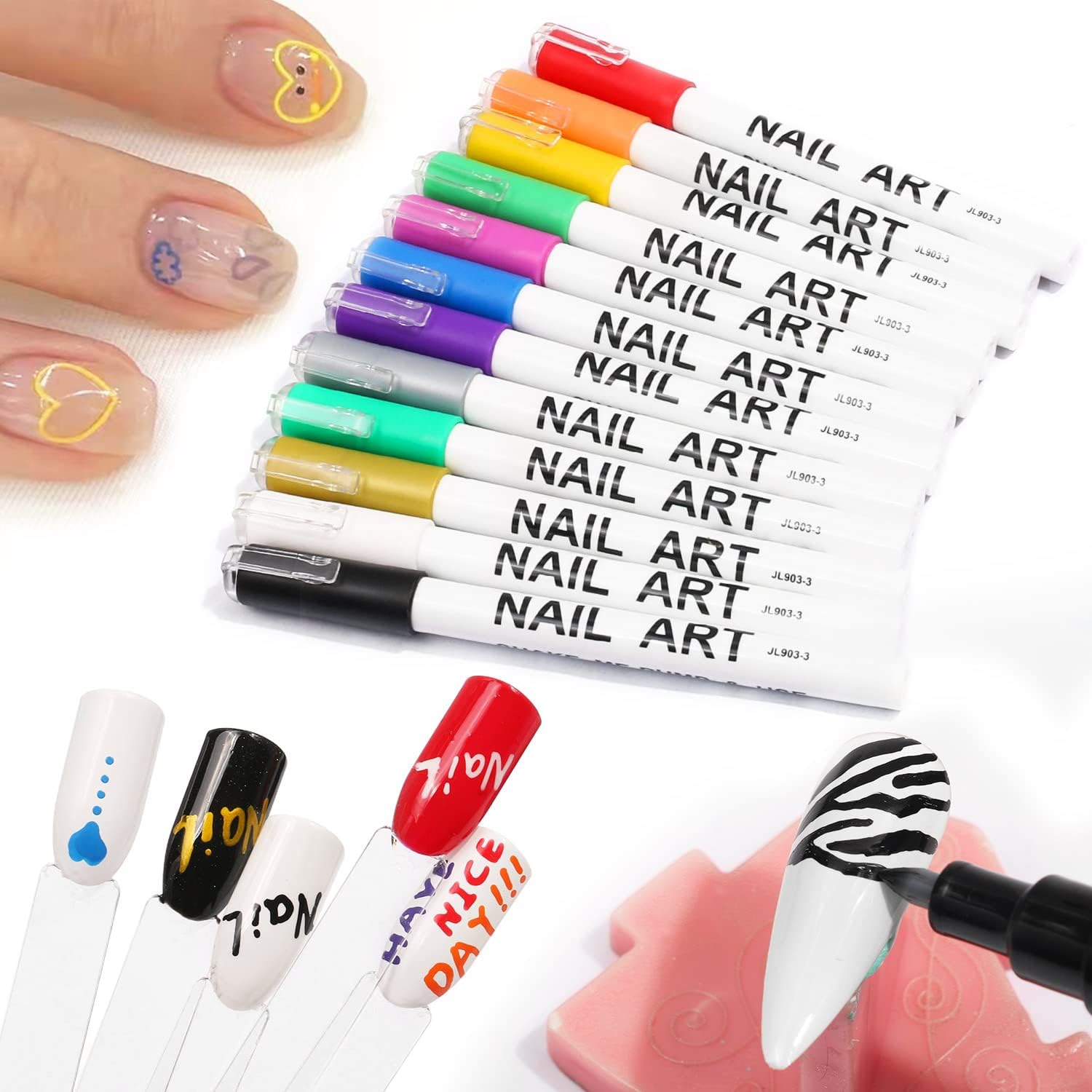 Nail Art 3D Painted Pen Drawing Nail Point Graffiti Dotting Pen Flower Pen Hook Line DIY Nail Art Beauty Adorn Manicure Tools