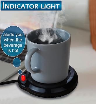 Home-X Mug Warmer, Desktop Heated Coffee & Tea - Candle & Wax Warmer (Black)