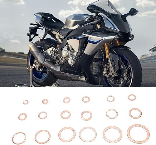 Miniatura 8 de 350 arandelas métricas de sellado de cobre, arandelas de cobre surtidas, kit de arandelas planas, juego surtido de arandelas de anillo de sellado de