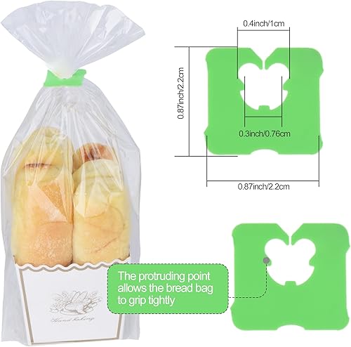 Miniatura 2 de 100 clips de plástico reutilizables para pan, mantén tu comida fresca con clips para bolsas de alimentos de 78 x 78 pulgadas (azul)