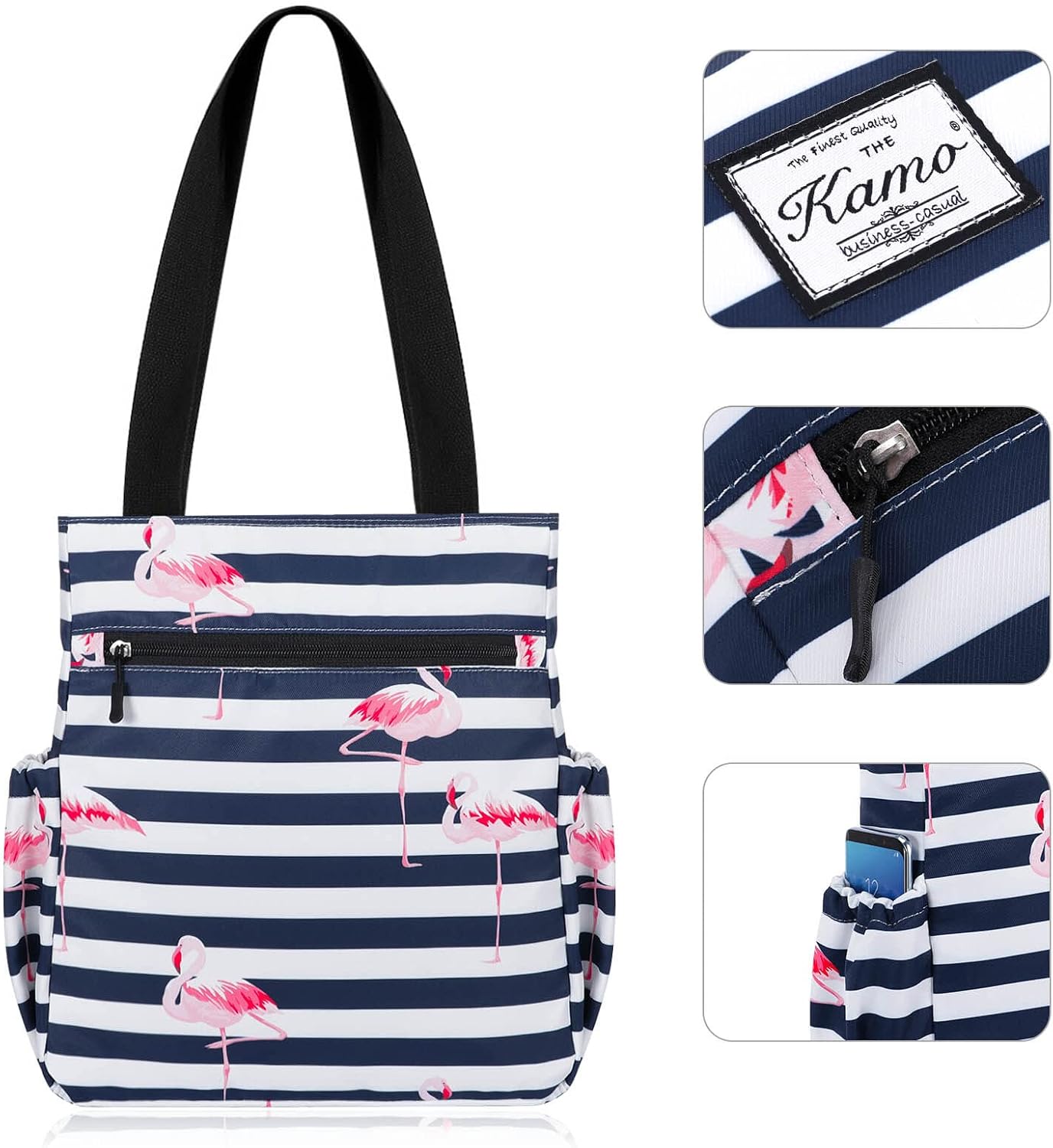 KAMO Floral Tote Bag - Waterproof Lightweight Handbags Travel Shoulder Bag for Hiking Yoga Gym Swimming Travel Beach image 4