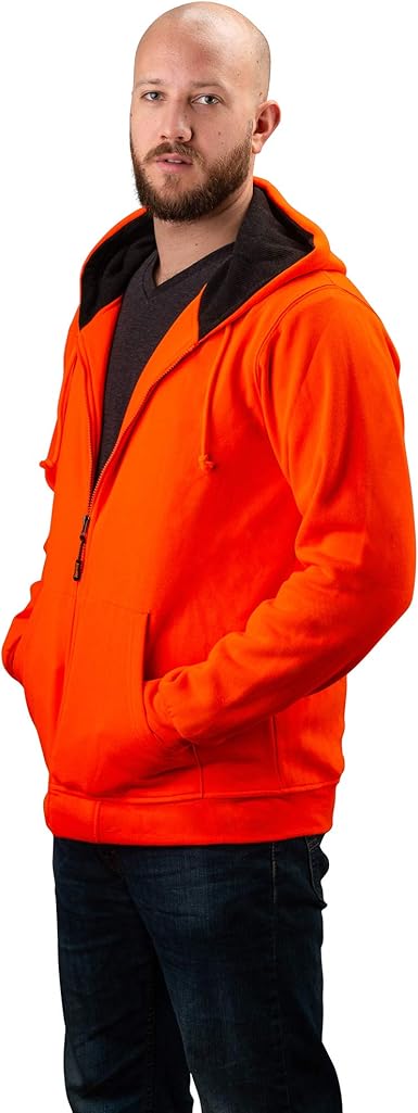 orange moletom com capuz zip