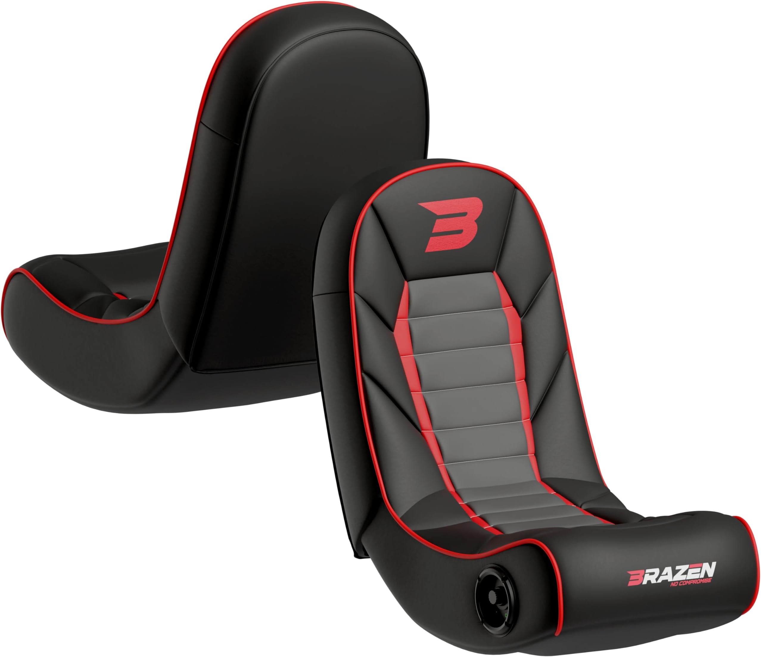 โ Sabre Kids Gaming Chair For Kids Two Audio Speakers Bluetooth Compatible With All Major Games Consoles Foldable Junior Floor Rocker Video Games Chairs - Black Red