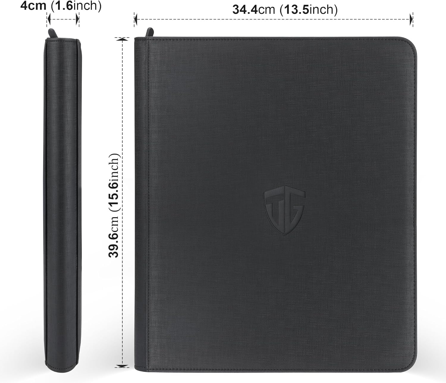 TCGUARD Toploader - Album di carte da collezione per 216 Top Loader, 9 scomparti con tasche per carte Rigid Toploader da 7,6 x 10 cm, per TCG, carte MTG (nero)