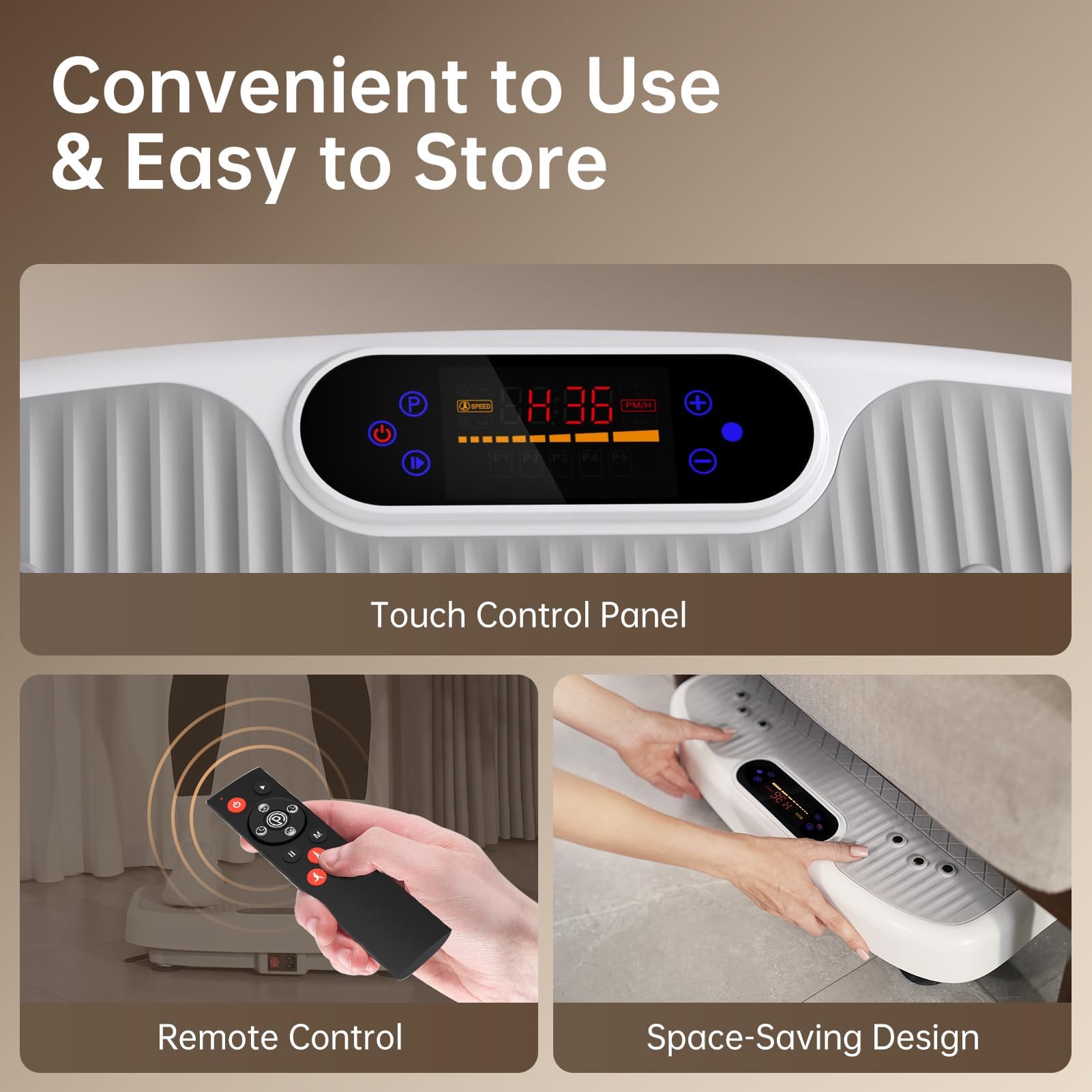 YAMO YV20 Plataforma Vibratoria Fitness | 99 Niveles de Velocidad, 5 Programas, Mando a Distancia y Bandas de Resistencia | Pantalla LED Táctil, Capacidad Carga de 150KG