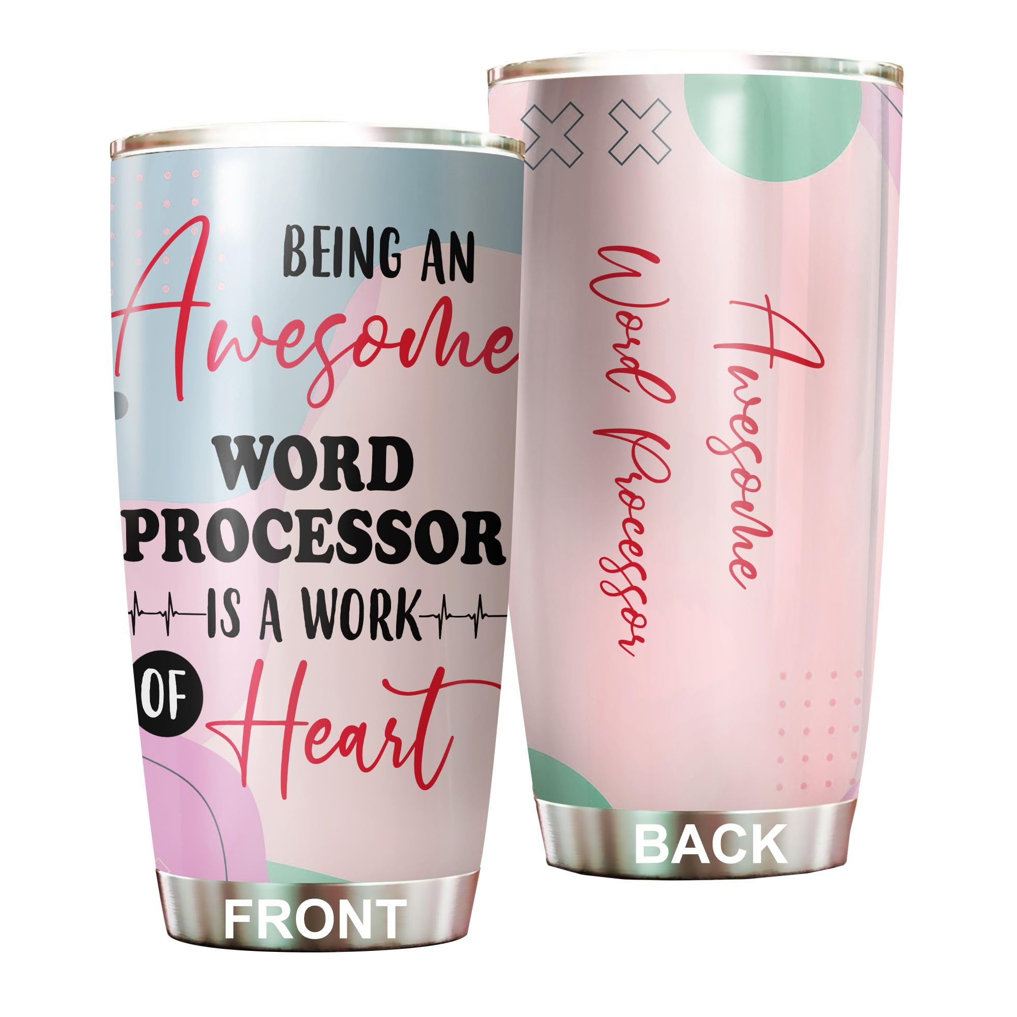 MEDROC Awesome Word Processor Tumbler Stainless Steel 20oz, Funny Word Processor Gifts Bulk For Birthday Christmas, Word Processor Gifts For Men Women Office Coworker Driking Coffee Cup Humor
