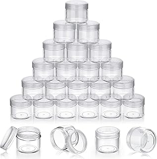 برطمانات مكياج بلاستيكية فارغة للسفر من اكسوجوكس، عبوة من 30 قطعة بوزن 15 جم، زجاجات عينات مكياج لكريم الوجه والعينين ومستحضرات التجميل واللوشن وتخزين المجوهرات