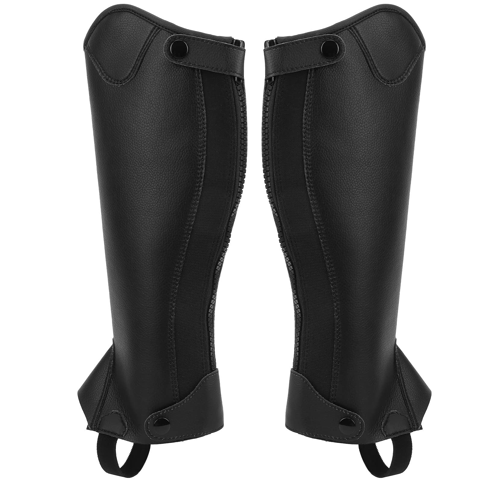 HERCHR Half Chap Für Kinder, REIT-Half Chaps, Kinder-Chaps, Reitgamaschen, Schutzausrüstung Für Den Reitsport, Leder-Reißverschluss, Half Chap, Unisex-Kinder