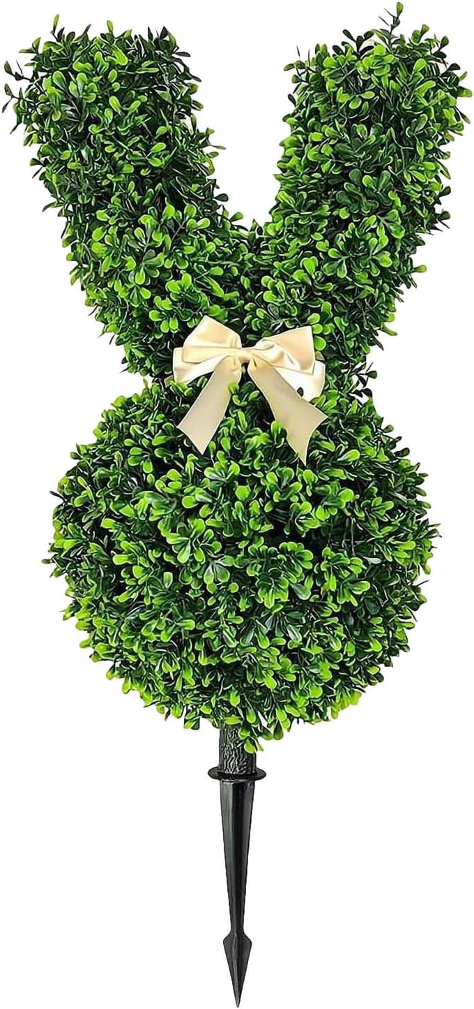 Easter Stake Rabbits Topiary Green Rabbits Shaped Plant For Indoor And Outdoor Sculpture Decors