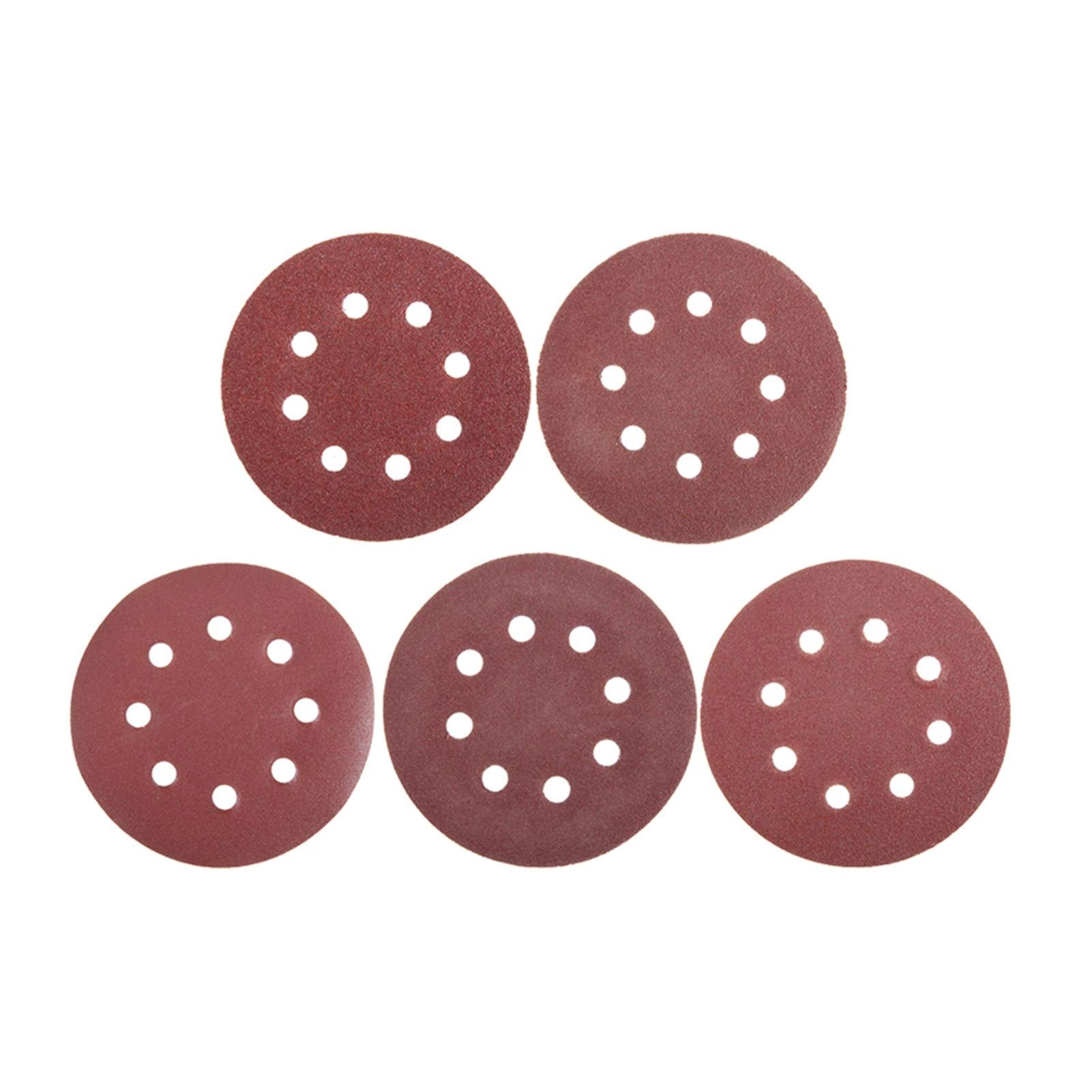 Pure-sander Papiers 125mm Sanding 60 80 100 120 240 Grits Ponçage disques Crochet boucle Poncer Accessoires Pièces for le polissage Outils 125pcs / Set