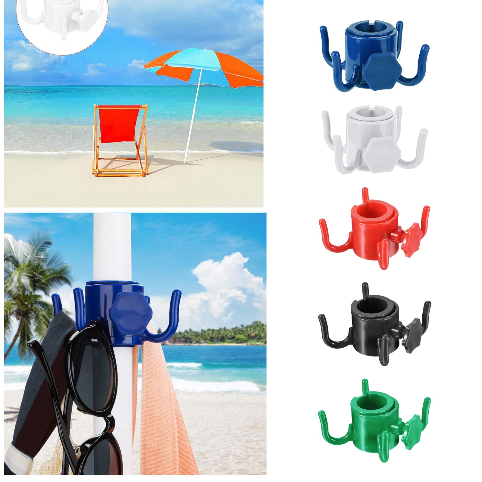 Haken zum Aufhängen von Strandschirmen, Kunststoff, Strände, Zubehör, Regenschirme, Organisatoren, Garten Aufbewahrungshaken, Haken für Strandschirm Aufhänger
