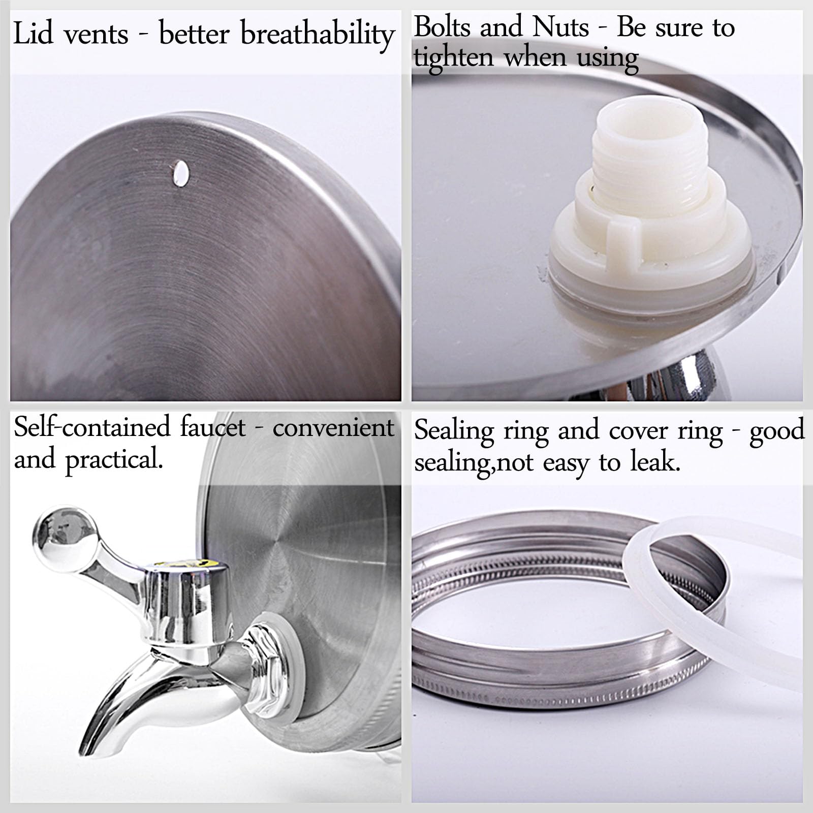 Getränkespender,Glaskaraffe Mit Deckel,Glaskrug Mit Wasserhahn Und Deckel Aus,Getränkekaraffe Glaskrug Für Kalt & Heiß Wasser Eistee Kaffee Milch Saft