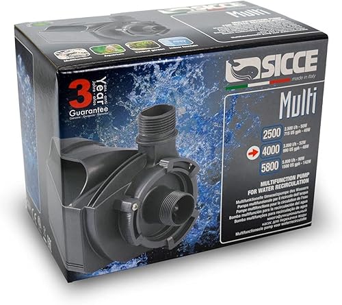 Miniatura 2 de SICCE MULTI 4000 Bomba de acuario multifunción, 990 GPH, diseñada para uso sumergido y en línea