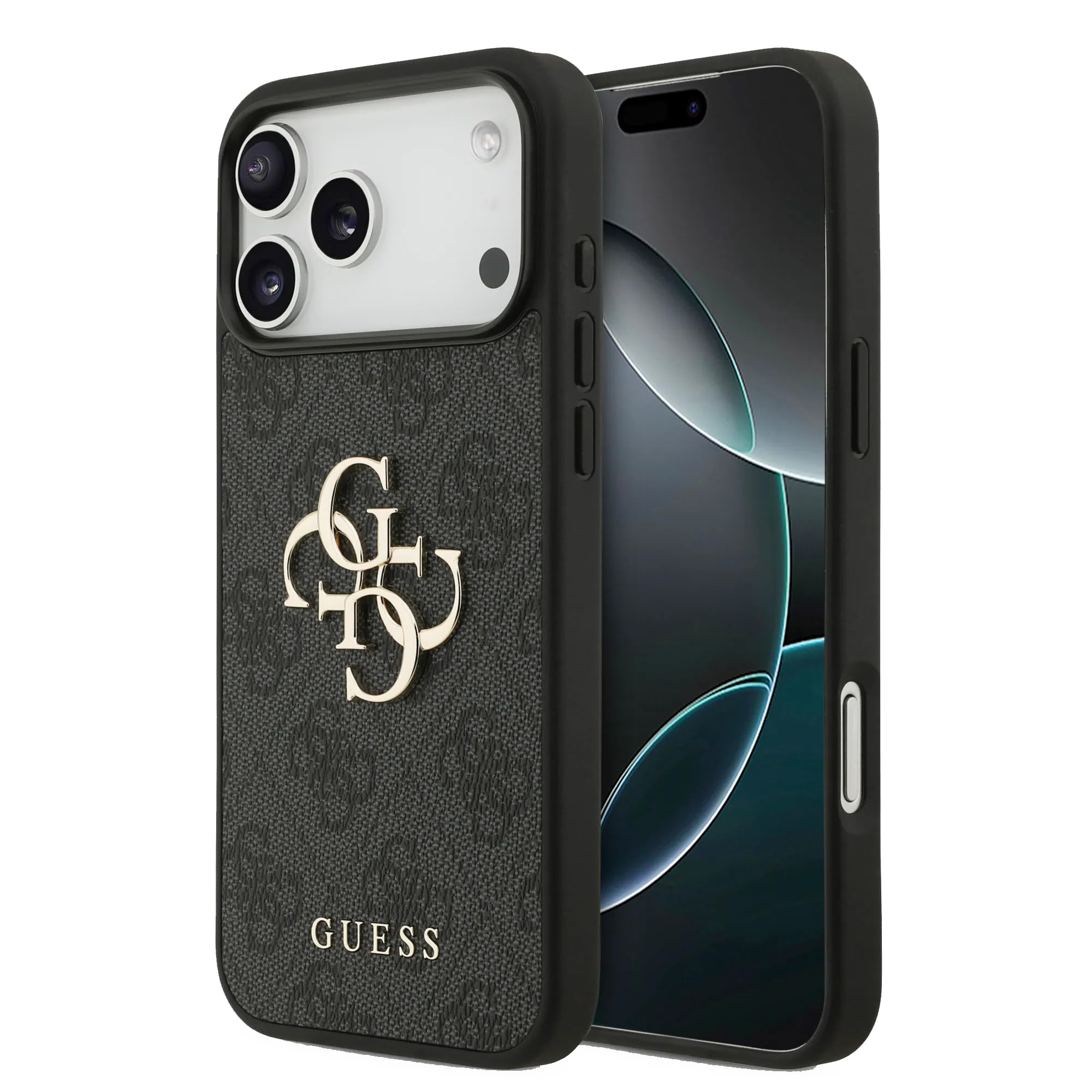 CG MOBILE Guess 4G - Carcasa para iPhone 17 Pro, diseño con logotipo grande, color negro