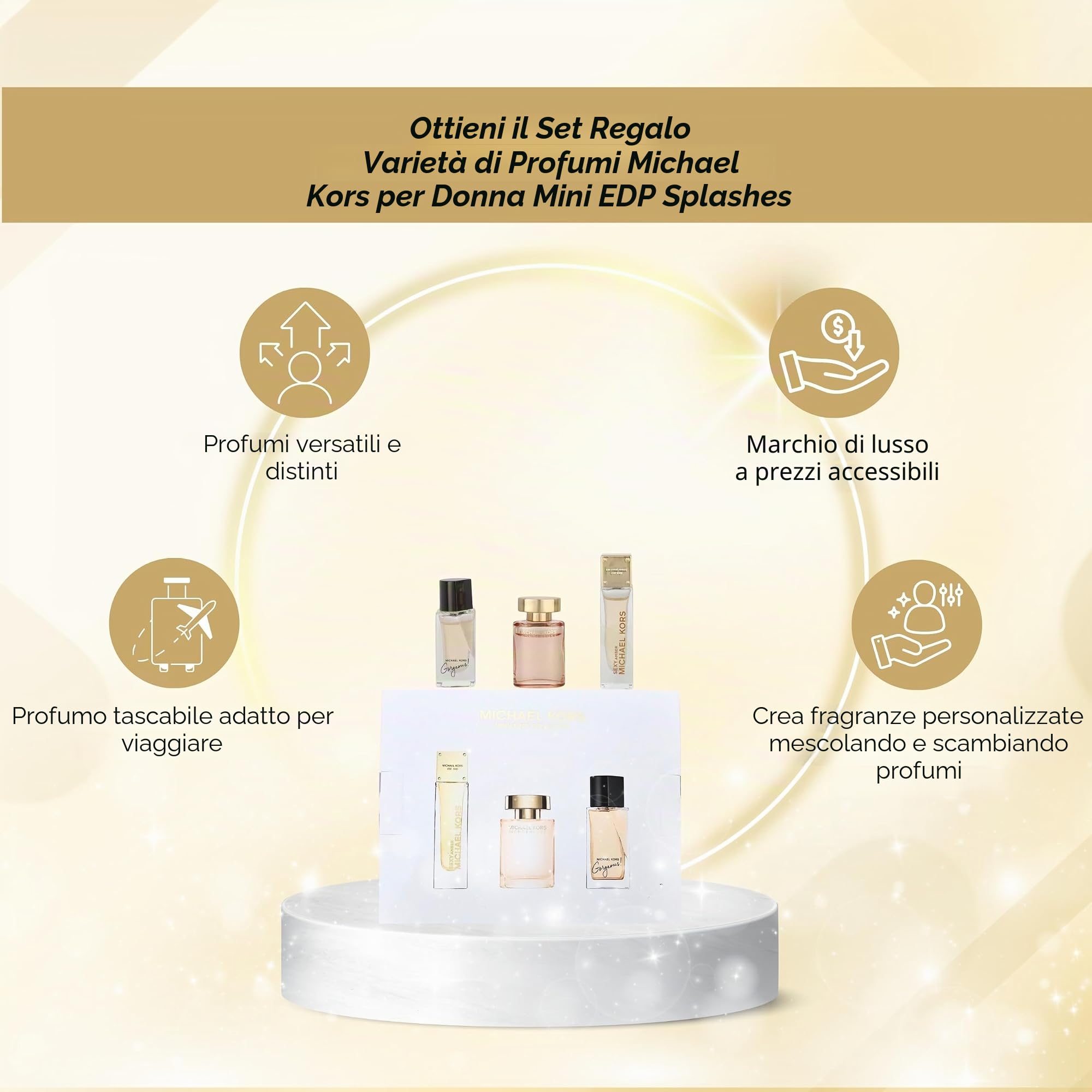 Michael Kors Miniature Collection, 3 x 5 ml (contiene Wonderlust, Ambra sexy, splendido)