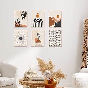 Boho Wall Art Prints, Boho Wall Decor, Boho Posters for Bedroom Living Room Home Office Bathroom,Unframed 8x10