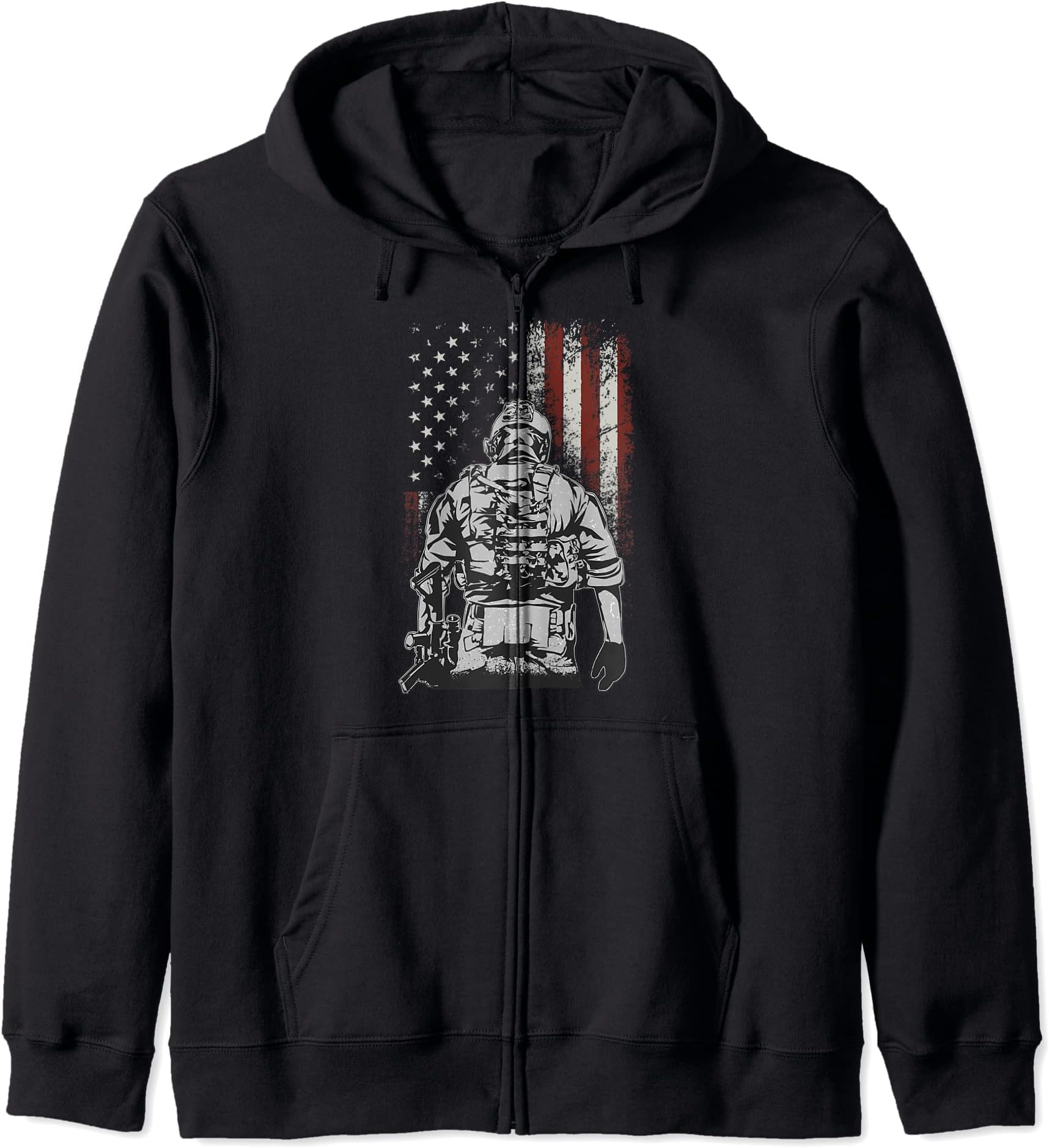 USA United States Amerika Bundeswehr Vintage RetroUsed Look US Army German Army Vintage Retro America Design Zip Hoodie