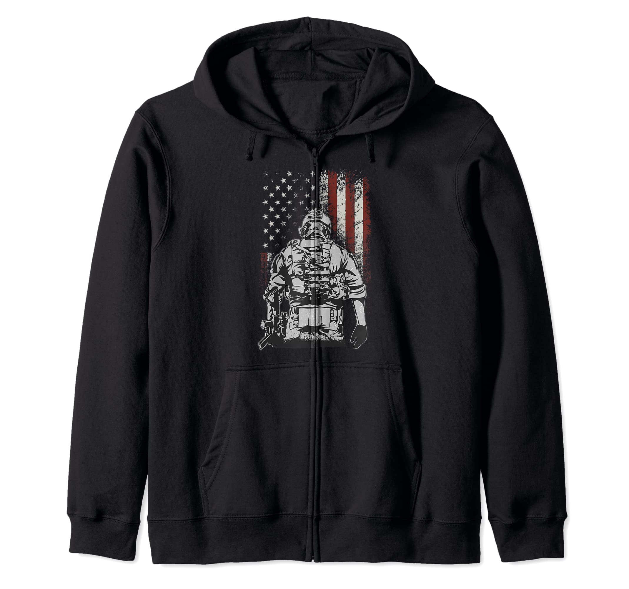 USA United States Amerika Bundeswehr Vintage RetroUsed Look US Army German Army Vintage Retro America Design Zip Hoodie