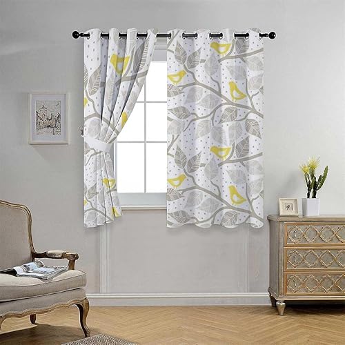Miniatura 3 de Cortinas para Sala Elegantes Modernas - Funda opaca corta con ojales grises para puerta, 55 pulgadas de ancho por 55 pulgadas de largo, 2 paneles