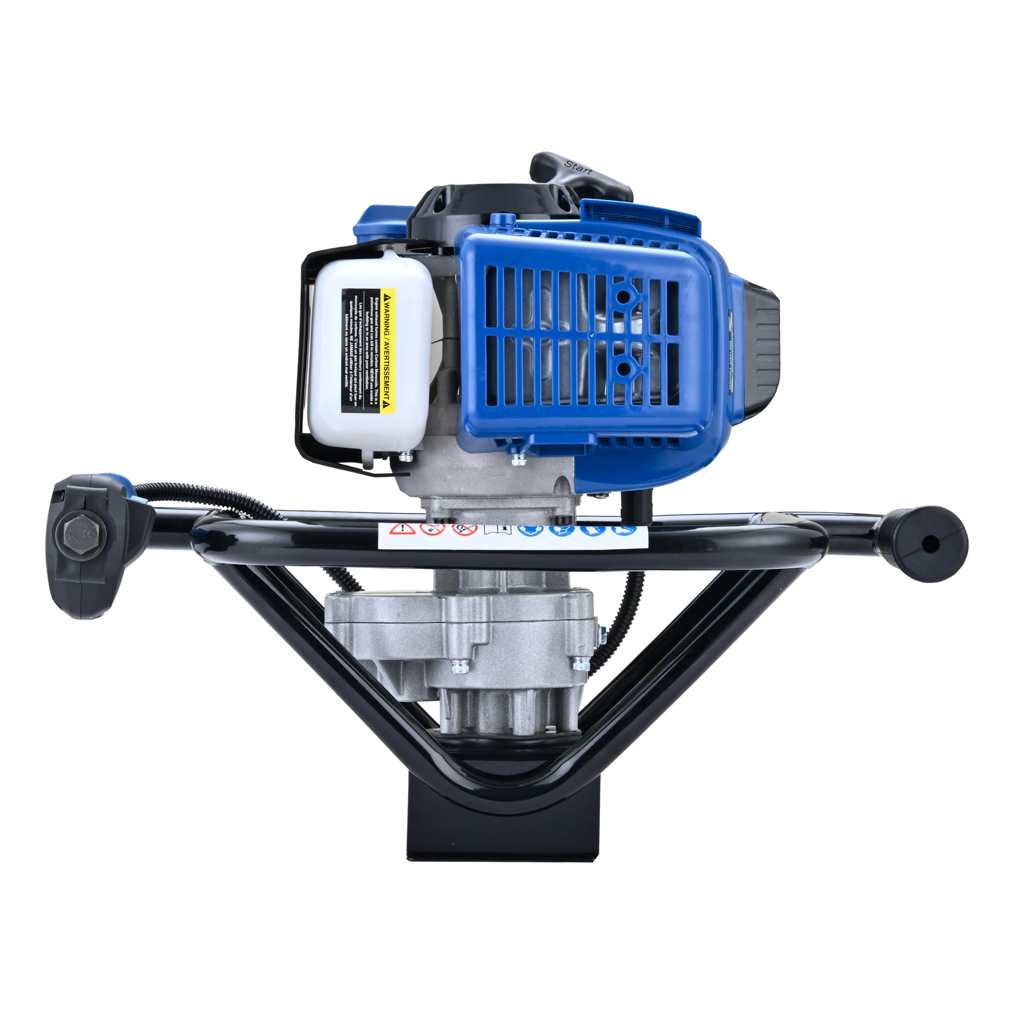 Hyundai Erdbohrer für Erdbohrer, 56 cc, Erdbohrer mit 100 mm, 150 mm und 200 mm Bohrern, Anti-Vibrationsgriff, robuste Bodenbohrmaschine