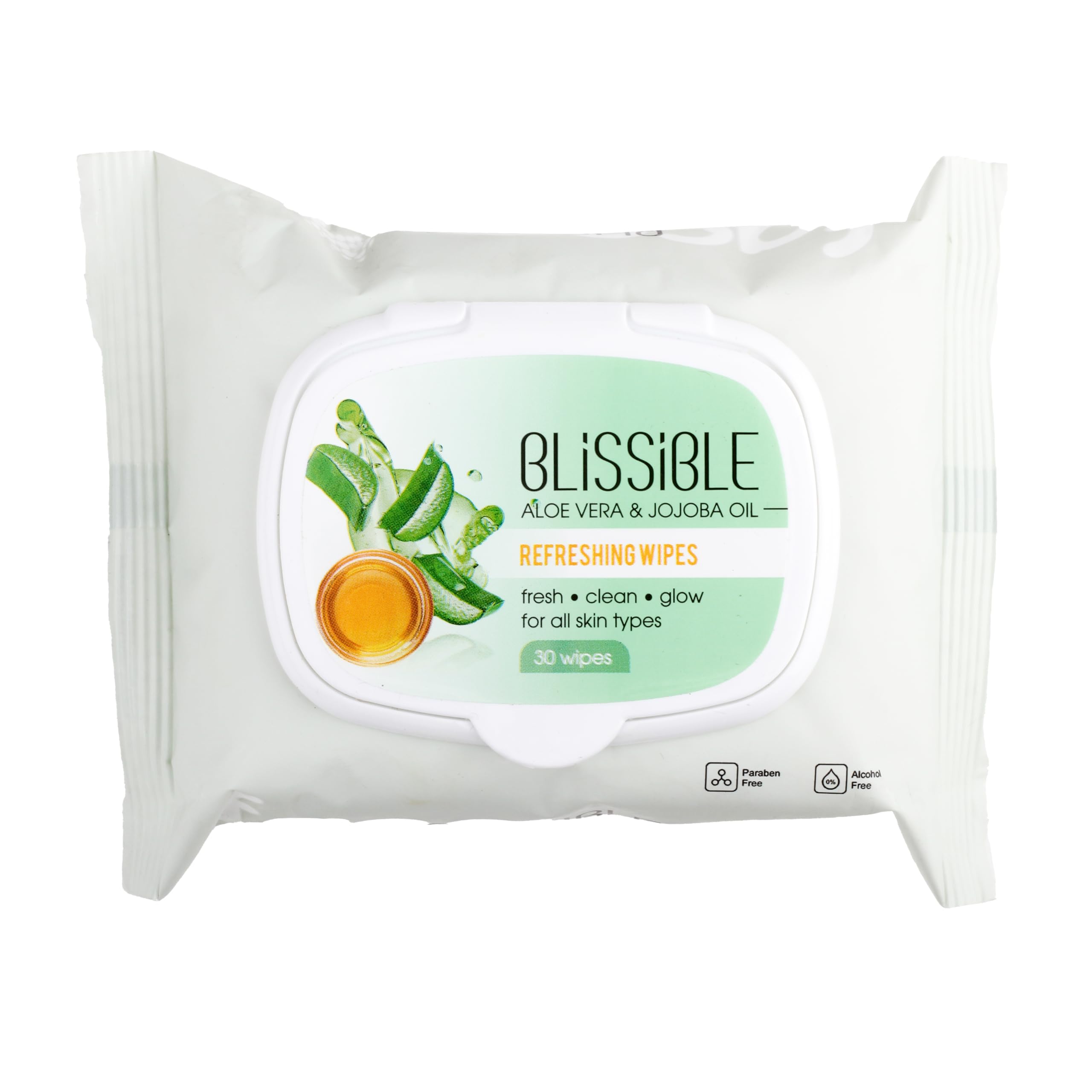 Refreshing Face Wipes - Makeup Remover with Natural Extracts & Vitamin E, Ultra Soft, No Alcohol, Recloseable Lid - 30 Wipes (03 Aloe Vera)