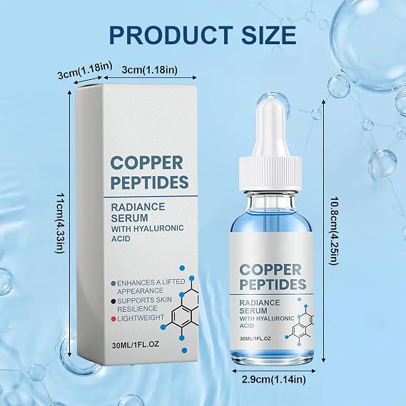 Bettinay 2 Pcs Copper Peptide Serum, 30ml Anti Aging Face Peptides Serum for Women, Men