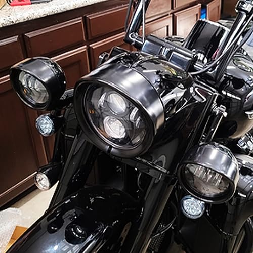 Miniatura 3 de HDBUBALUS Luz antiniebla para motocicleta de 4.5 pulgadas, anillo de visera estilo 4 12 pulgadas, bisel de lámpara de paso de luz auxiliar