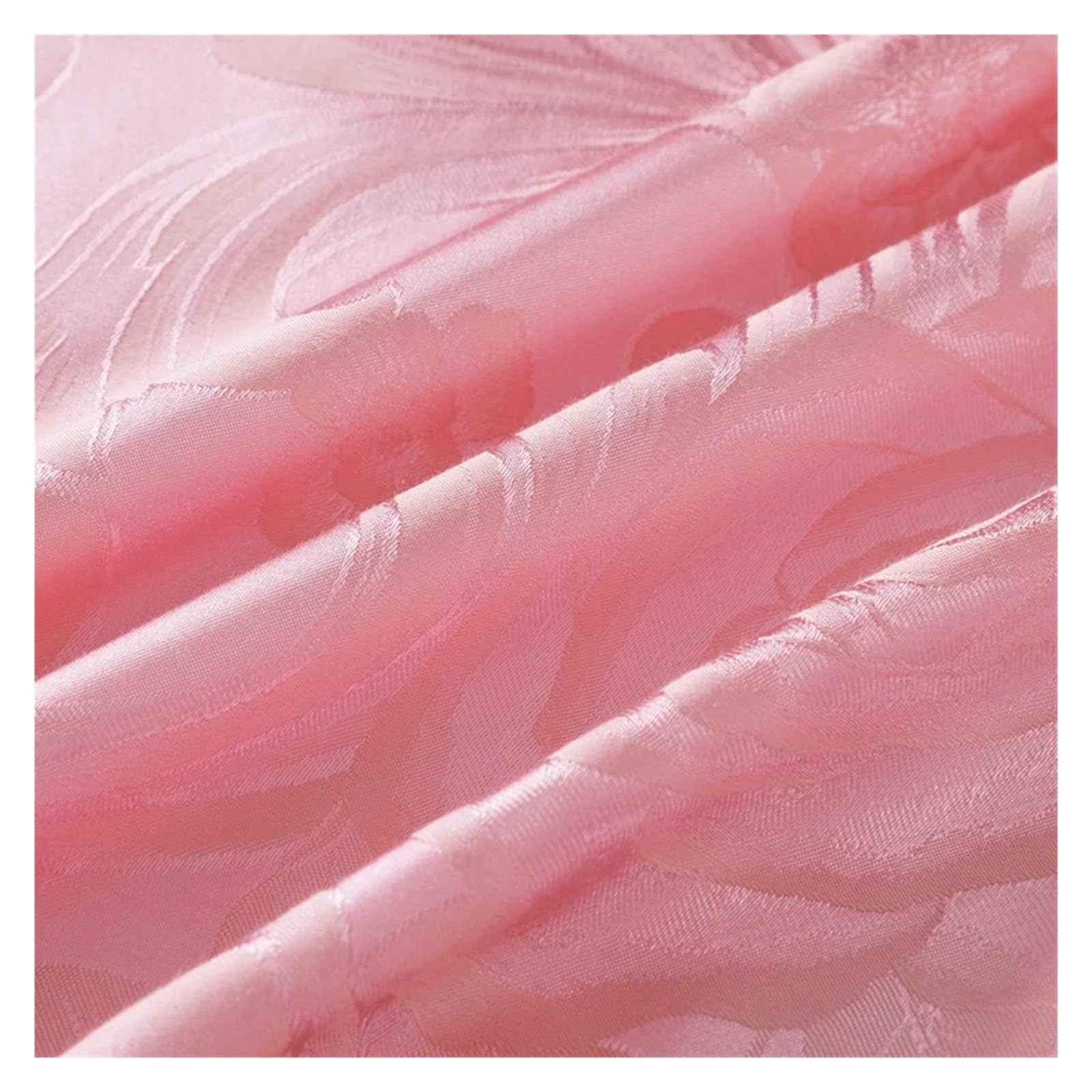4-częściowy luksusowy zestaw pościeli z jedwabiu i bawełny, poszewka na kołdrę na łóżko typu king-size(Pink,Queen)