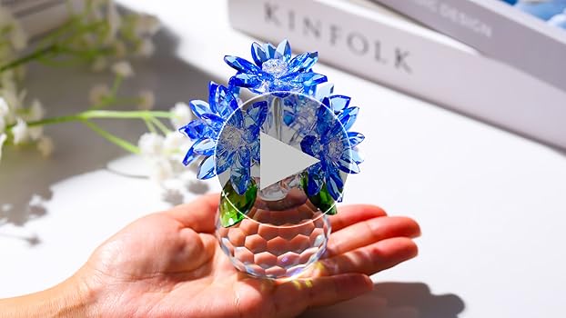 Amazon.co.jp: Kertari K9 クリスタルフラワー 蓮の花 置物 枯れない花