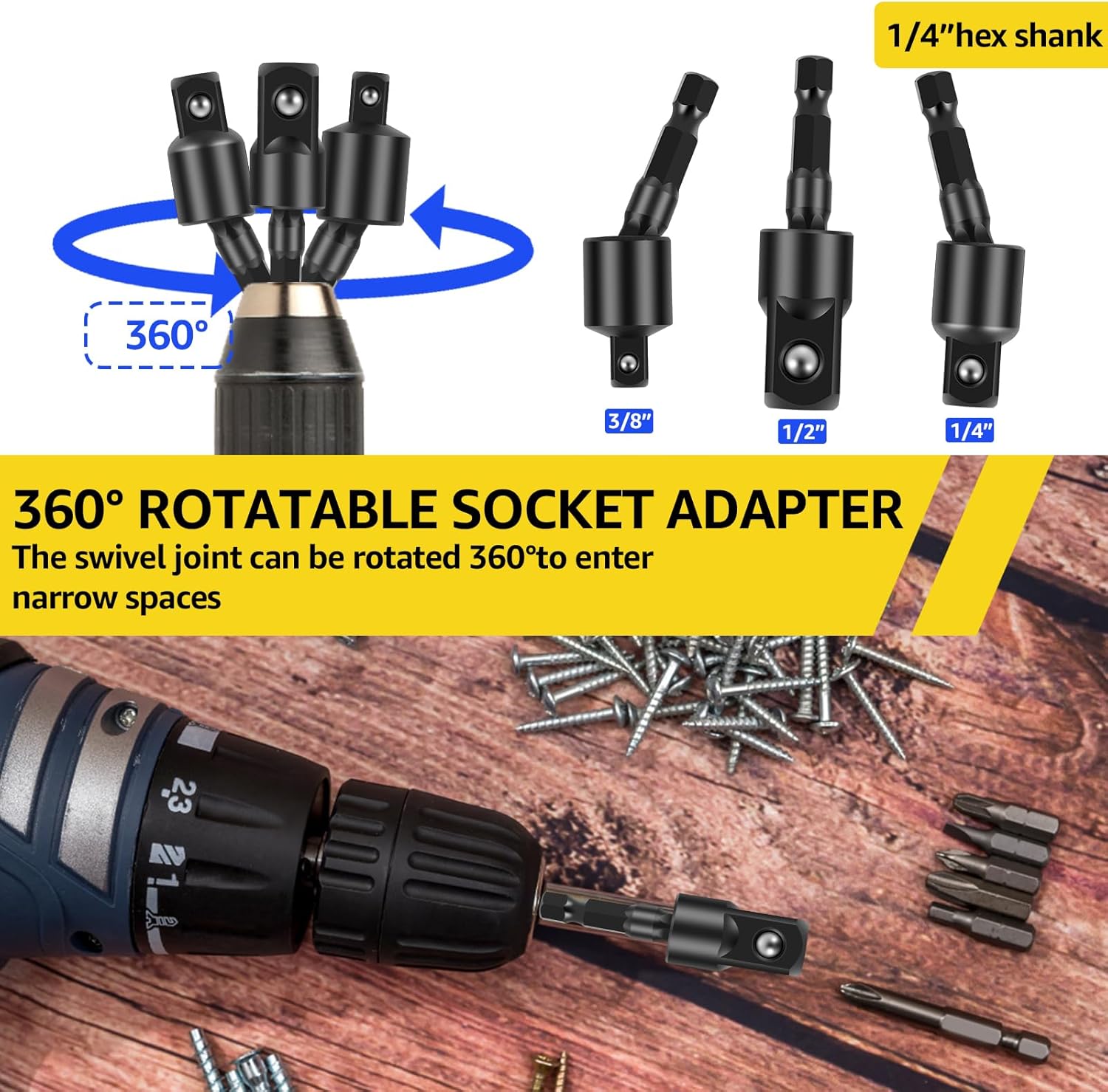 30Pcs Flexible Drill Bit Extension Kit Quick Release Soft Shaft Screwdriver Kit with 105° Right Angle Drill Attachment 360° Rotatable Socket Adapter Extension Rod and 10 Bits ○