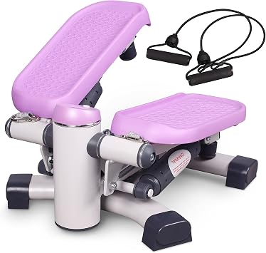 leikefitness Premium Portable Climber Stair Stepper & Waist Fitness Twister Step Machine with LCD Monitor ST6600-1Pink