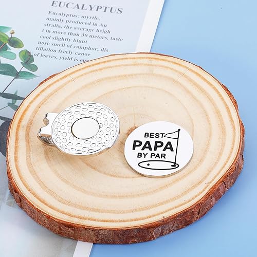 Miniatura 7 de GGOJAGST Best Papa by Par - Calcetines de Navidad para hombres, regalo de golf para papá, marcador de pelota con clip magnético para sombrero de