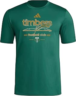 Adidas Mens Portland Timbers Vintage World Pre-Game Short Sleeve T-Shirt