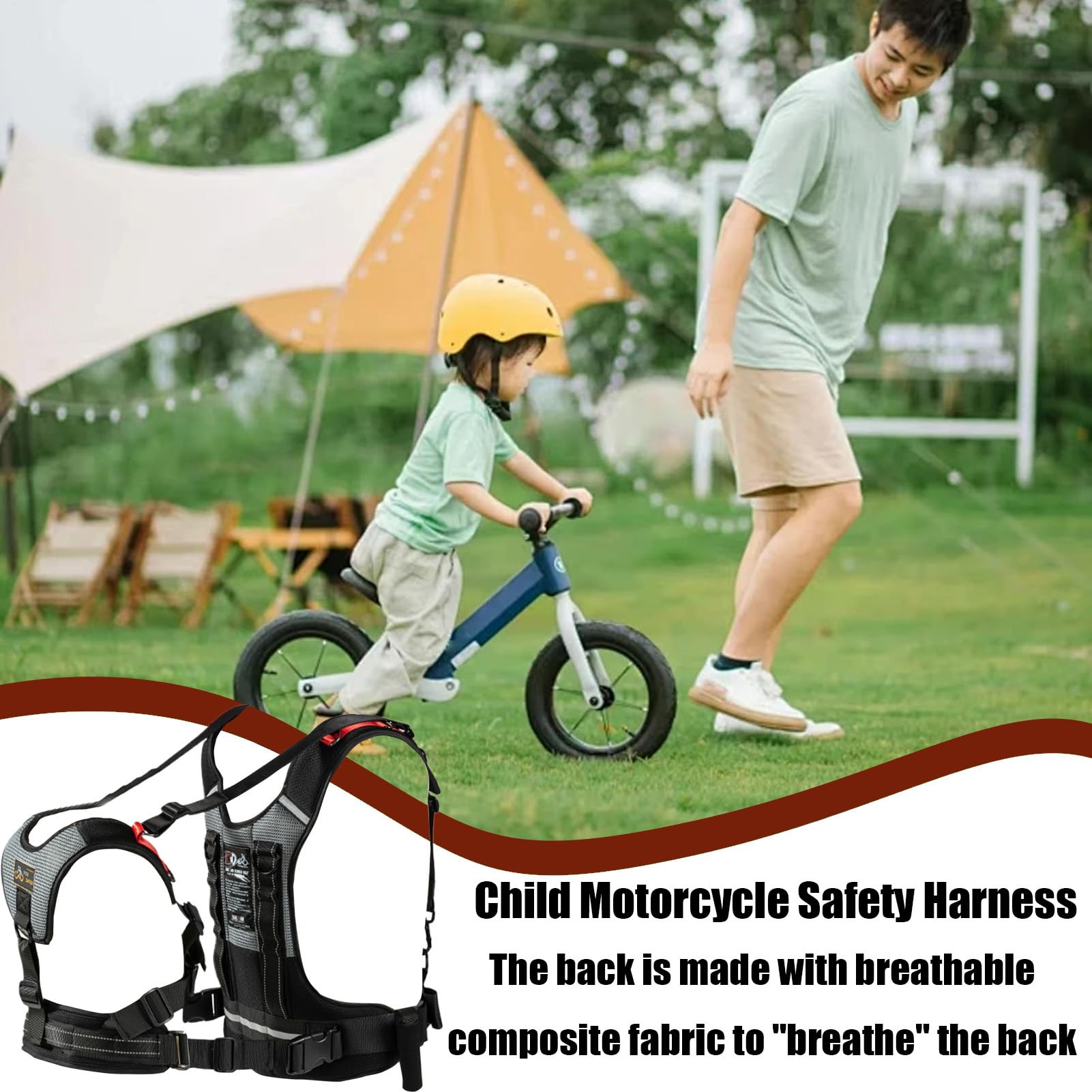 Arnés de Seguridad Infantil Flexible, Cómodo | Arnés de Seguridad del Motociclista Infantil Protección del Pasajero Infantil al Montar en Motocicleta