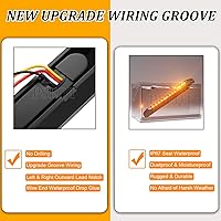 Vista 3 de PSEQT 10" LED Trailer Tail Light Bar Brake Stop Turn Signal Lights Assembly Identification Red & Amber Sequential Strobe Strip Lamp w/Smoked Lens