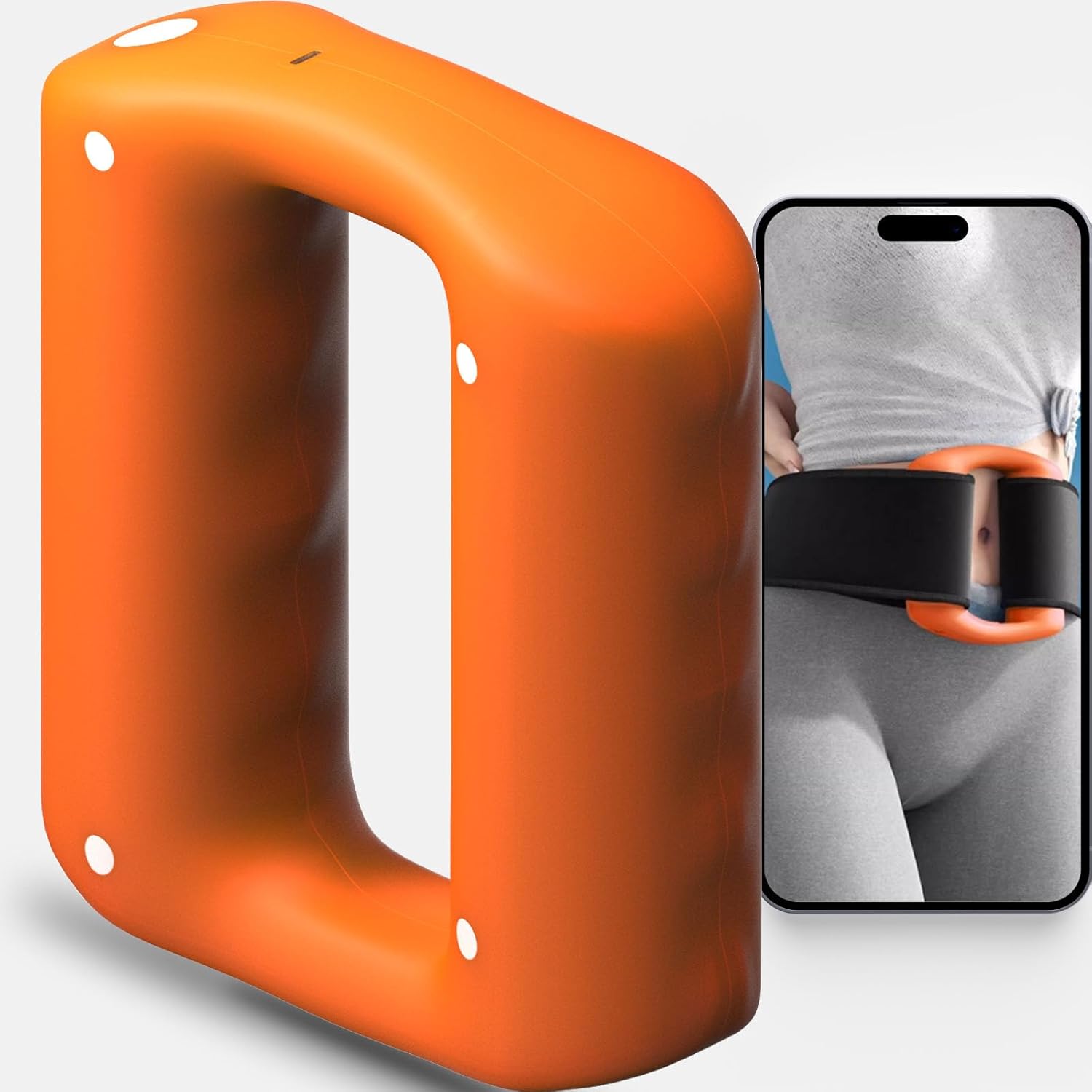 Portable Handheld Back Massager - Multifunctional Wireless Massager for Men & Women - 5 Massage Modes Massager Ring for Muscle Relax, Stress Relief - Gifts for Women Men Orange Massage Ring