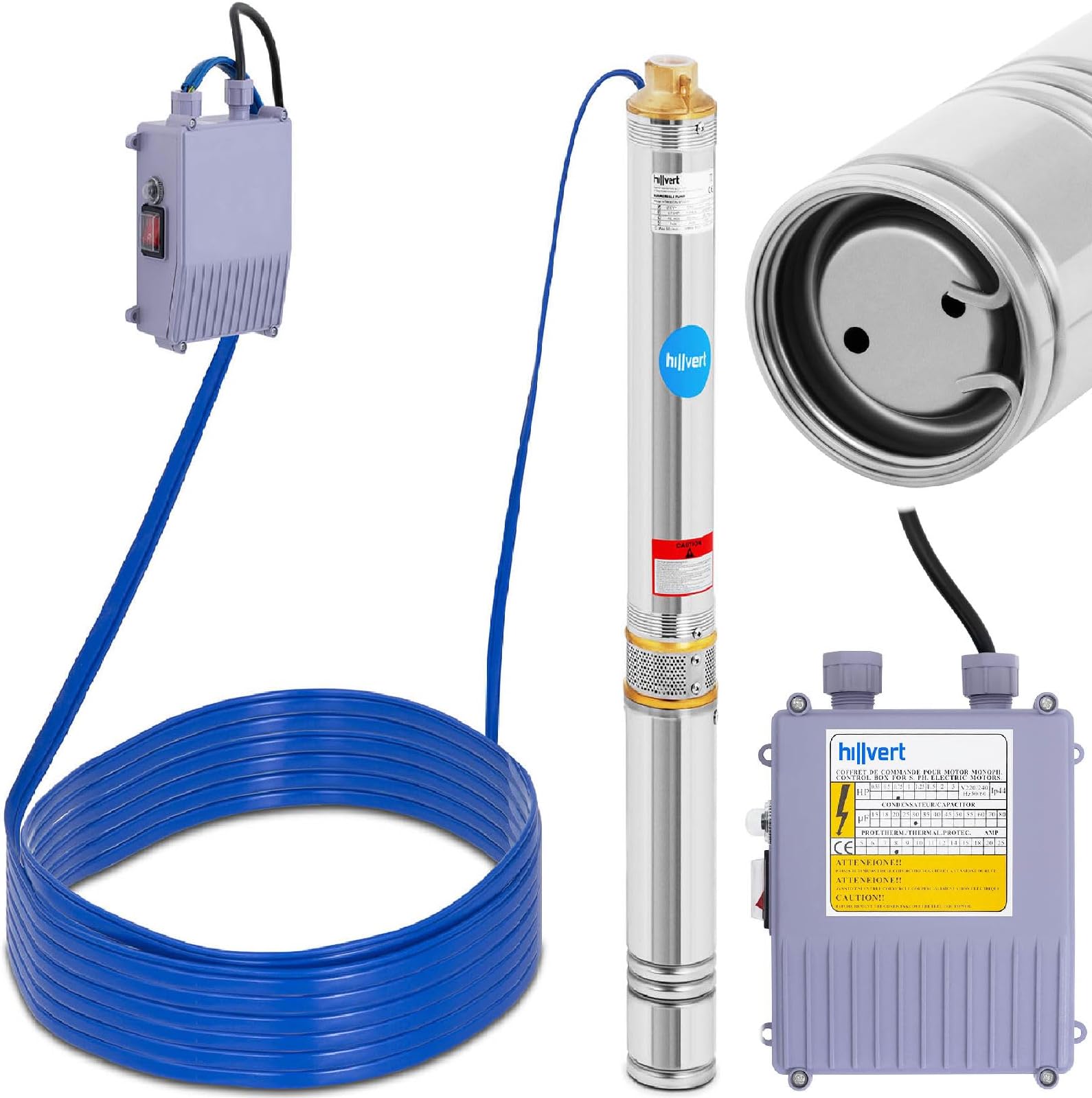 Submersible Pump Well Water Pump Garden Borehole Submersible Pump 3000L/hr 550W HT-ROBSON-SP550-80 (Max. Head Lift 80m, 2850rpm, Borehole Diameter 100mm)