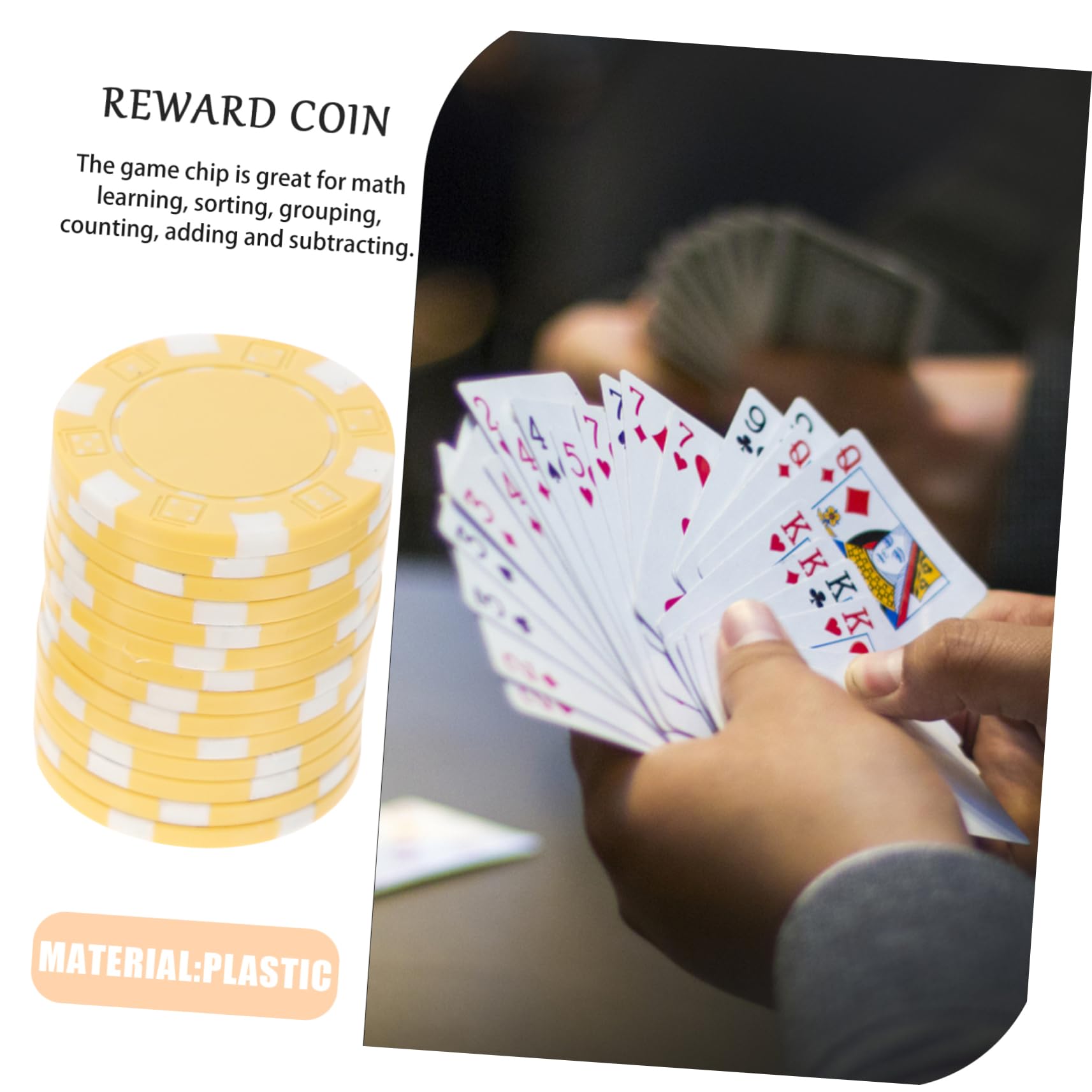 50pezzi Chips Di Gioco Impilabili Plastica Per Poker Gettoni Per Contare Professionali Per Feste e Serate Di Gioco Di Accessori Per Giochi Da Tavolo
