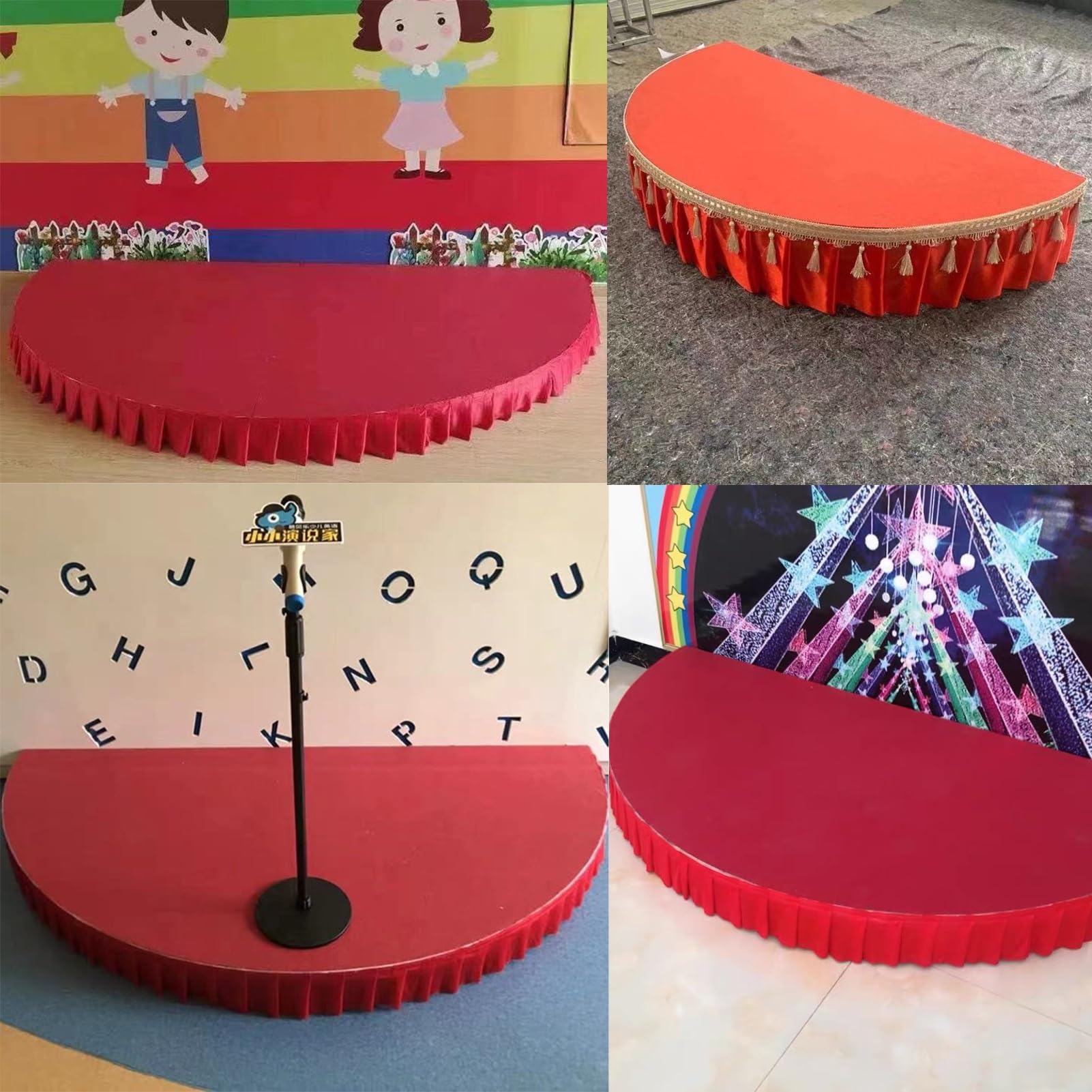 Palco Modulare Palco Portatile per Spettacoli All'aperto, Mini Piattaforma per Eventi, Stazione Espositiva Compatta per Batteria/Ballerini per Spettacoli Musicali(H10cm (4"),Dia 100cm (39 3/8"))