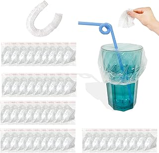 50PCS Individually Packaged Drink Covers for Alcohol Protection Women Disposable Cup Covers for Drinks Safety for Women Men Bar Club Banquet Party Cups Cans Beverage (Clear)
