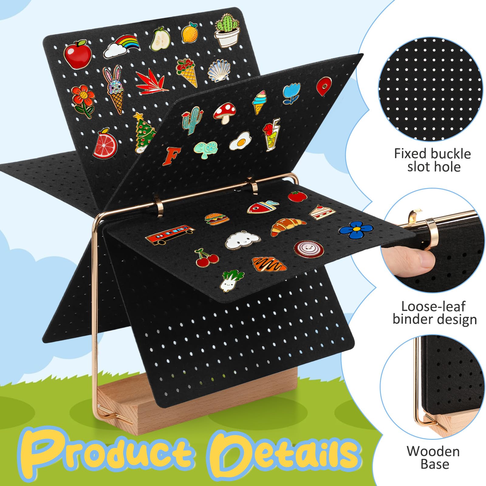Amazon | Powanfity ピンバッジ 収納 ディスプレイ 6ページ 各ページ