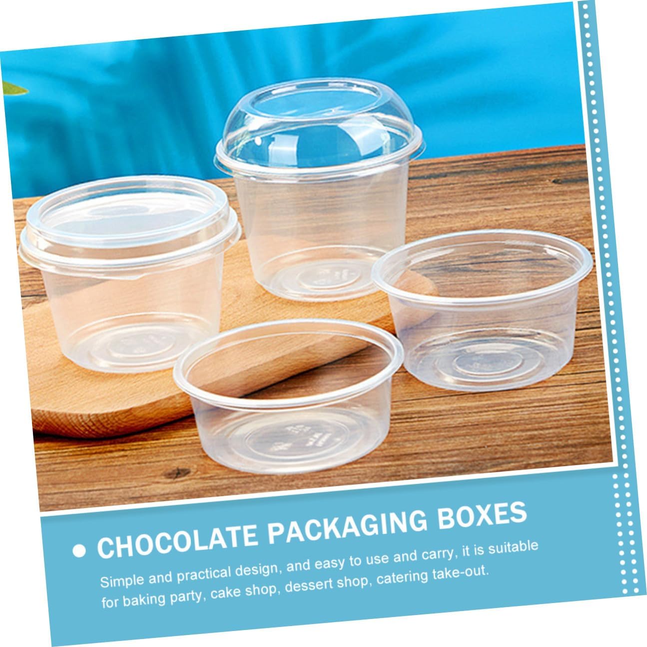 360ml Dessert Food Packaging Box with Lid, Fruit and Cupcake Storage Container for Takeout, Plastic Salad and Sweet Snack Carrier for Party and Home Use