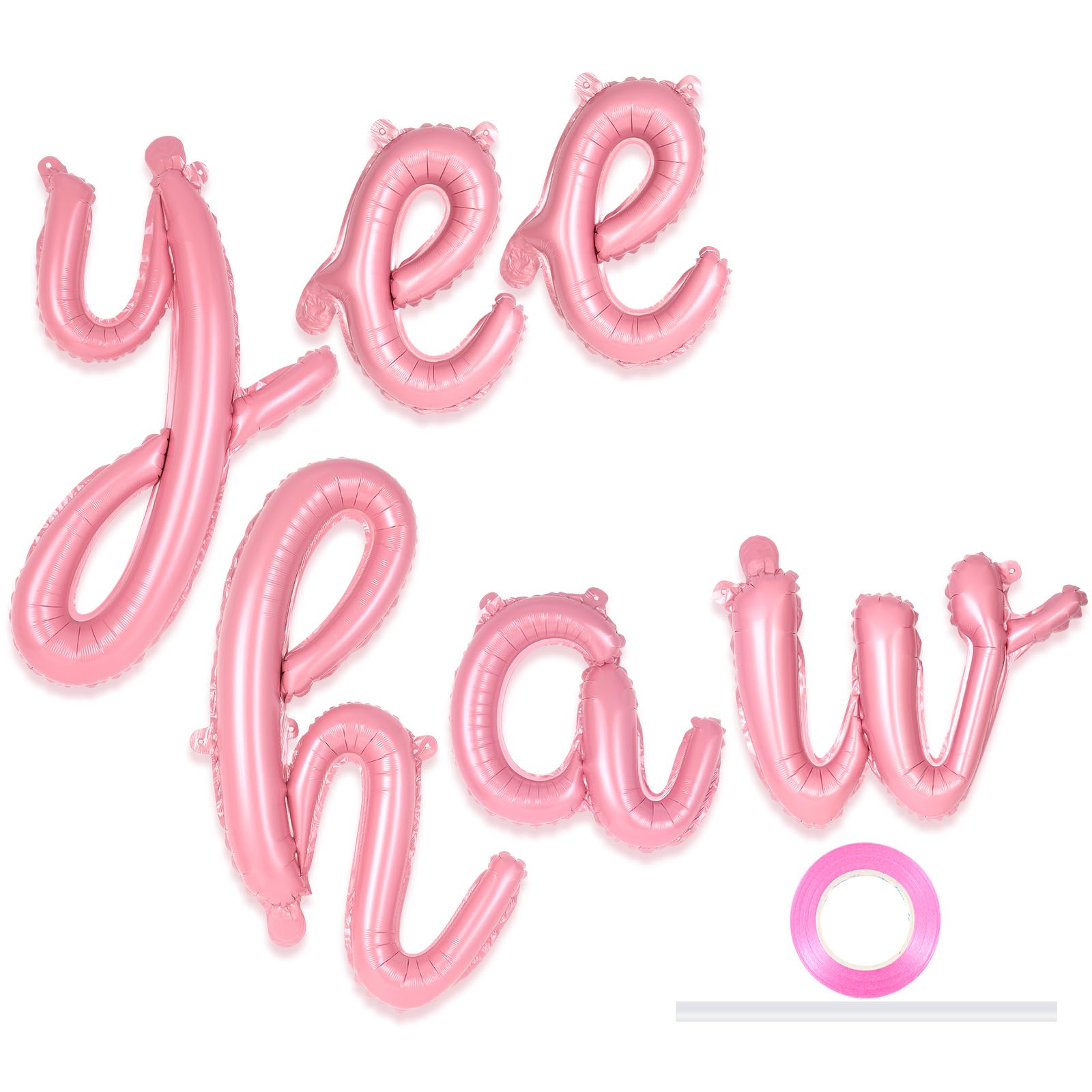 View 1 of 16 Inch Pink Yee Haw Balloons, Yee Haw Banner Yeehaw Aluminum Foil Balloons for First Rodeo Birthday Cowboy Cowgirl Baby Shower Western Decor (Pink)
