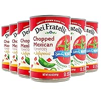 Vista 5 de Dei Fratelli Tomates mexicanos picados con jalapeños (latas de 14.5 onzas, paquete de 12) - Madurado en vid - Sin OMG, sin gluten
