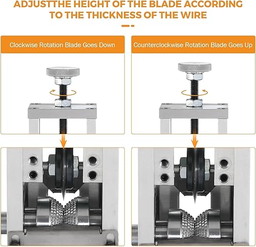 Miniatura 6 de BEAMNOVA Máquina de pelado de alambre mejorada, mini máquina de pelado de residuos de cables de chatarra con manivela para pelar alambre de cobre