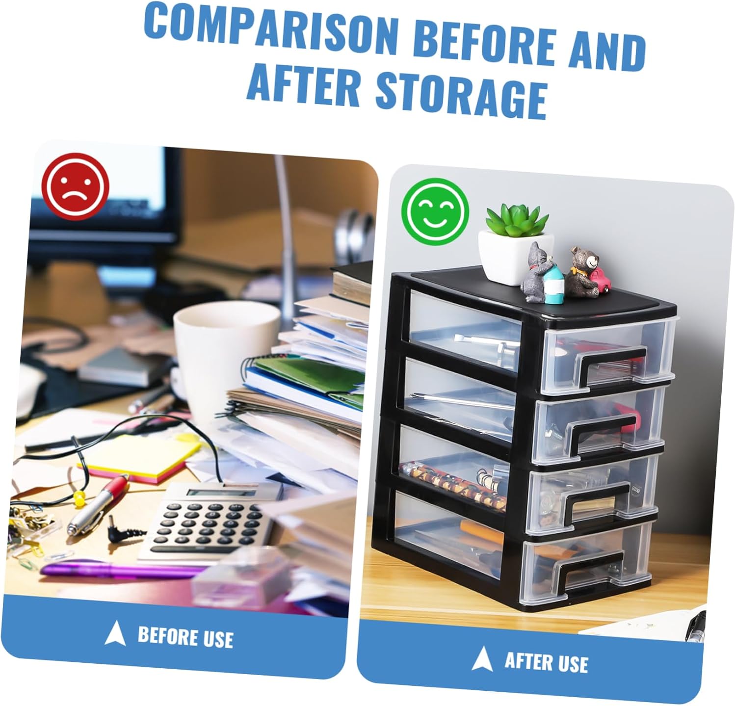 Desktop Drawer Organizer Cosmetic and Stationery Storage Box for Home Office School and Dorm Use