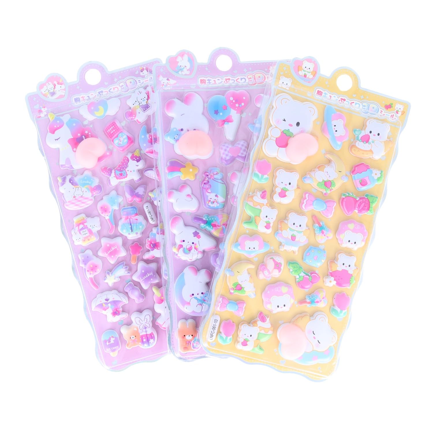 胸キュンぷっくり3Dシール 11枚セット Amazon | 清原(KIYOHARA) 胸キュン ぷっくり3Dシール (くま/ウサギ