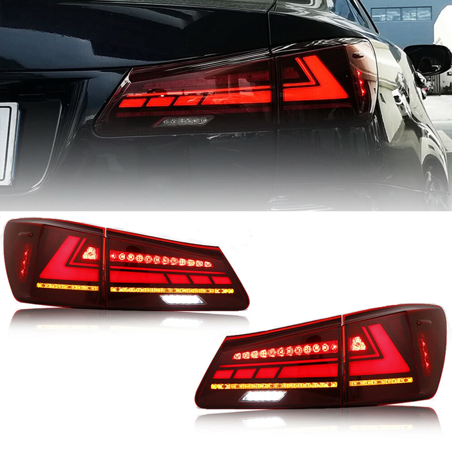 HCmotion Tail lights Assembly for 20062013 Lexus Sedan XE20/IS250