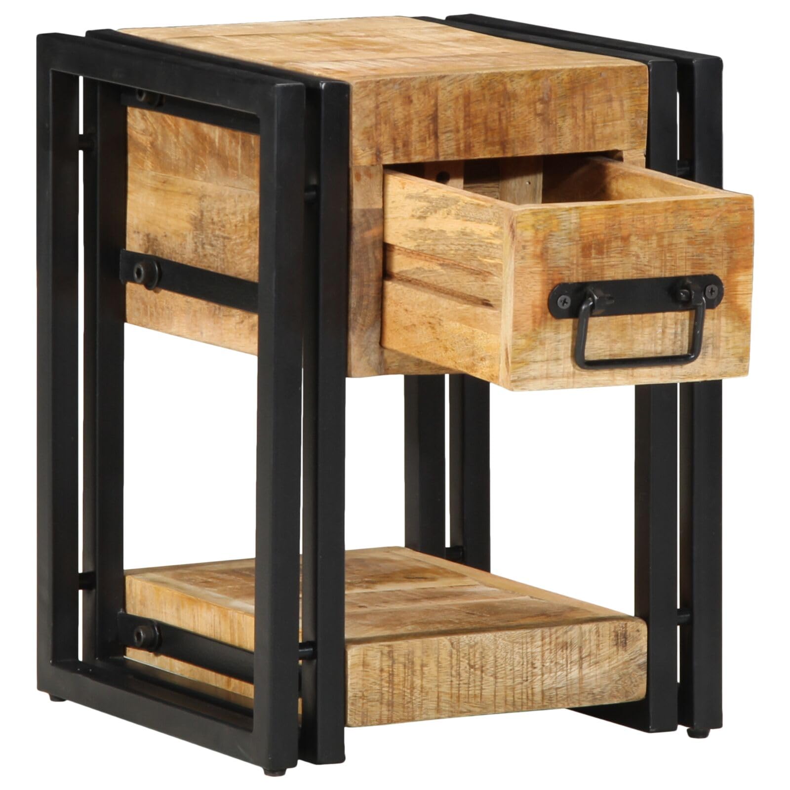 SXZenSpace 4016707 Nightstands 2 pcs 40x40x40 cm Solid Mango Wood Bedside Tables Drawers Cabinet Side End Table Nightstand Storage Organizer Home Stand for Bedroom